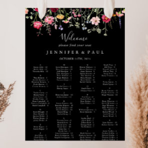 Multicolor Wildflower Alphabetical Seating Chart