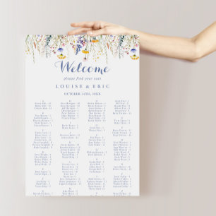 Multicolor Wildflower Alphabetical Seating Chart