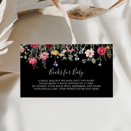 Multicolor Wildflower Baby Shower Book Request Enclosure Card