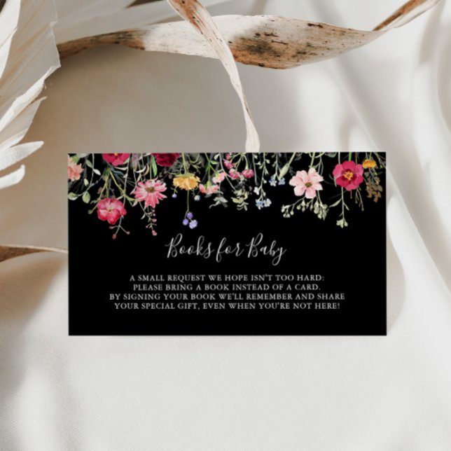 Multicolor Wildflower Baby Shower Book Request Enclosure Card (Creator Uploaded)