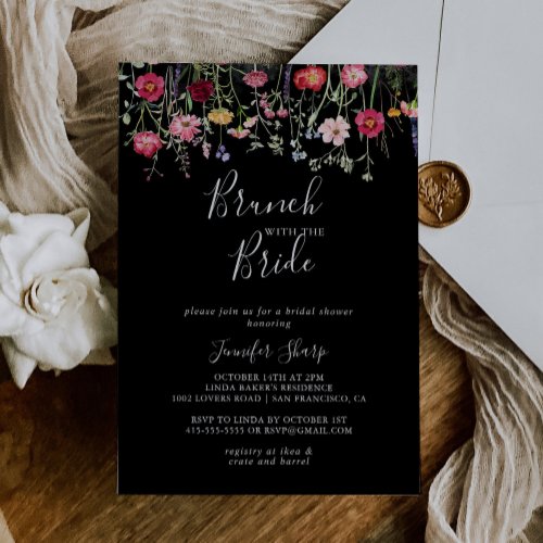 Multicolor Wildflower Brunch with the Bride Shower Invitation