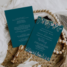 Multicolor Wildflower Green Front & Back Wedding