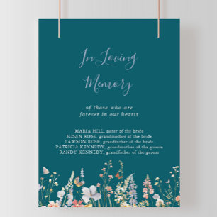 Multicolor Wildflower Green In Loving Memory Sign