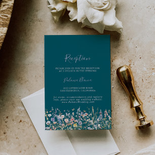Multicolor Wildflower Green Wedding Reception Enclosure Card