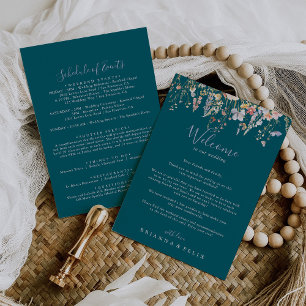 Multicolor Wildflower Green Wedding Welcome Letter