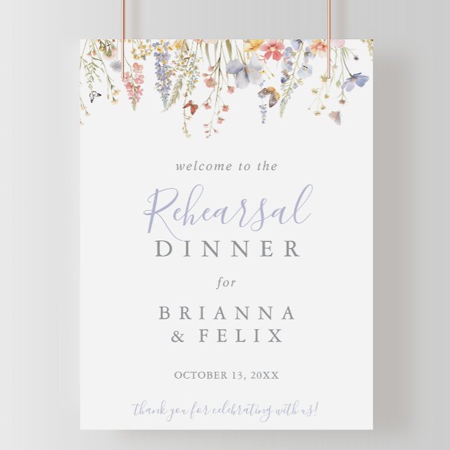 Multicolor Wildflower Rehearsal Dinner Welcome  Poster (Creator Uploaded)