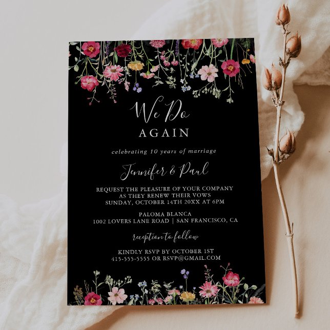 Multicolor Wildflower We Do Again Vow Renewal Invitation (Creator Uploaded)