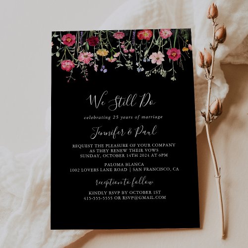 Multicolor Wildflower We Still Do Vow Renewal Invitation