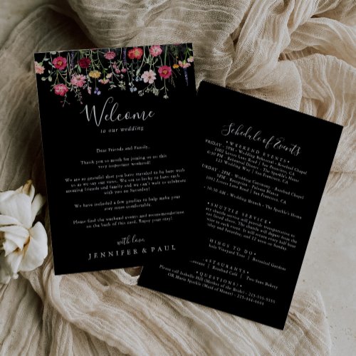 Multicolor Wildflower Wedding Welcome Letter