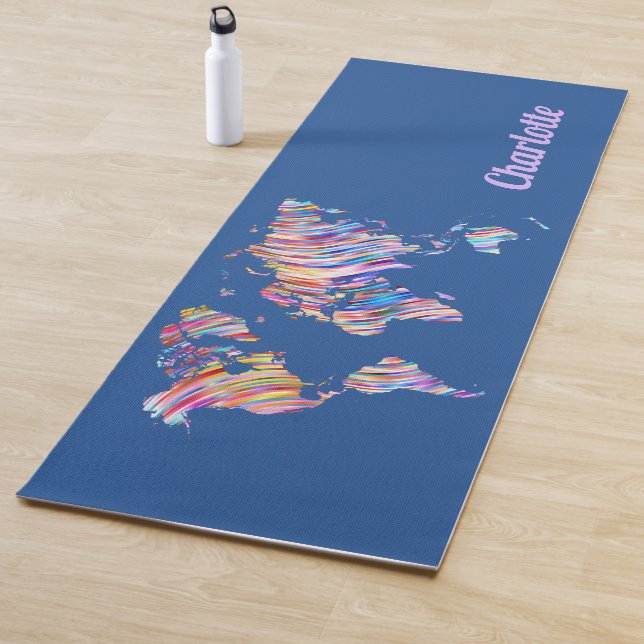 Multicolor World Map  Yoga Mat (In Situ)