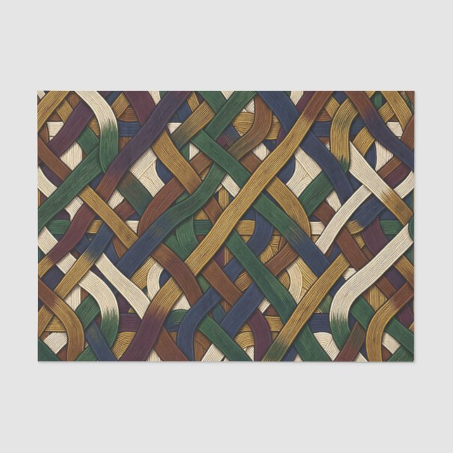 Multicolor Woven Basket Weave Pattern Tissue Paper (Front)