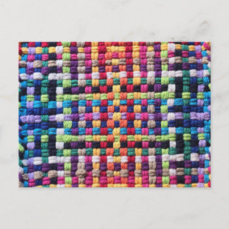 Multicolor Woven Rainbow Postcard
