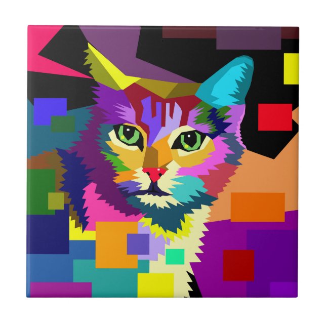 Multicolor WPAP Cat 656 Ceramic Tile (Front)