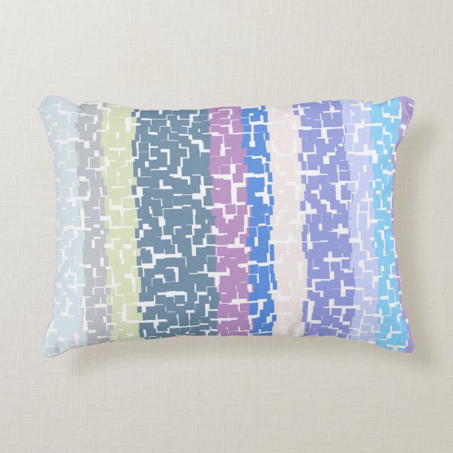 Multicolor Yellow/Gray/Beige/Pink/Purple/Blue Accent Pillow (Front)