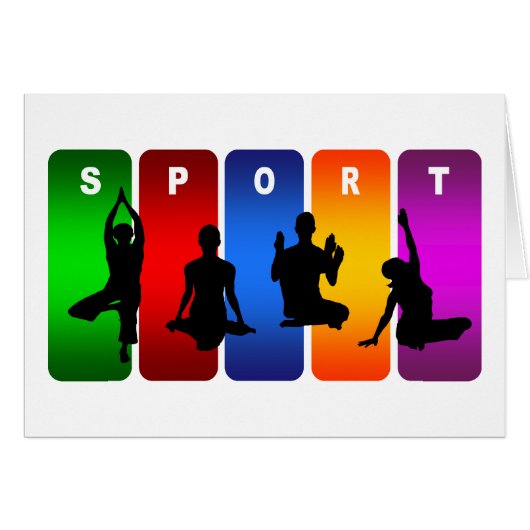 Multicolor Yoga Emblem Cards (Front Horizontal)