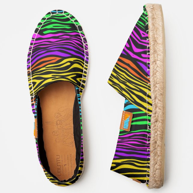 Multicolor Zebra Stripes Espadrilles (Side)
