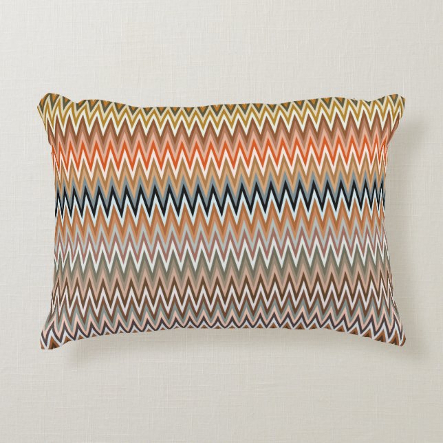 Multicolor Zigzag Pattern Accent Pillow (Front)