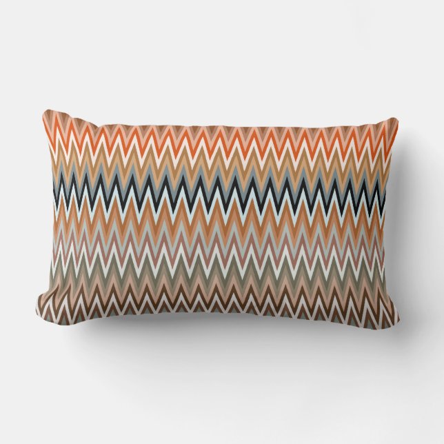 Multicolor Zigzag Pattern Lumbar Pillow (Front)