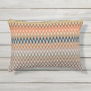 Multicolor Zigzag Pattern Outdoor Pillow