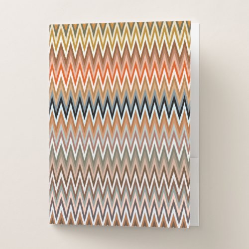 Multicolor Zigzag Pattern Pocket Folder
