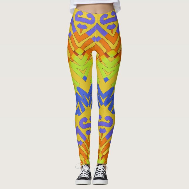 Multicolor zigzag pattern "Ratti_Creative_Arts"  L Leggings (Front)