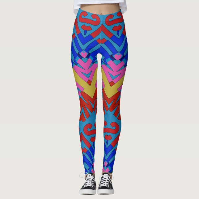 Multicolor zigzag pattern "Ratti_Creative_Arts"  L Leggings (Front)