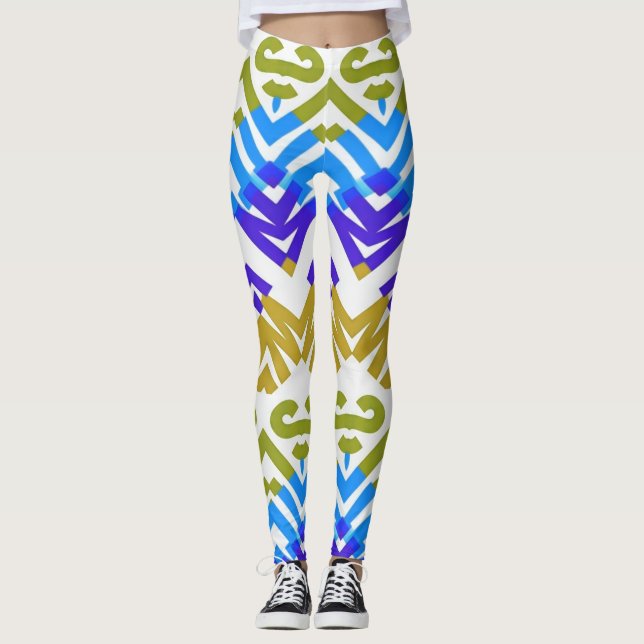 Multicolor zigzag pattern "Ratti_Creative_Arts"  L Leggings (Front)