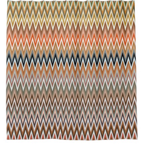 Multicolor Zigzag Pattern Shower Curtain