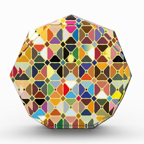 Multicolore geometric patterns with octagon shapes acrylic award