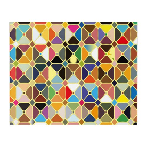 Multicolore geometric patterns with octagon shapes acrylic print