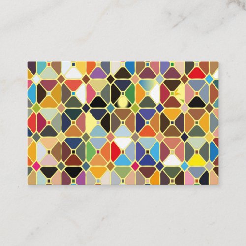 Multicolore geometric patterns with octagon shapes business card