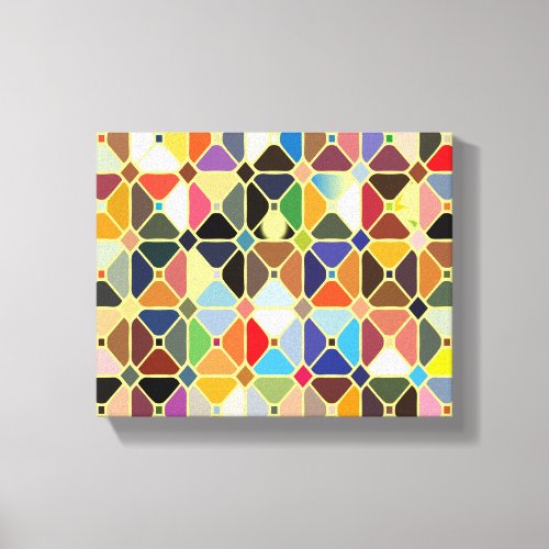 Multicolore geometric patterns with octagon shapes canvas print