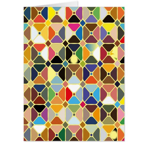 Multicolore geometric patterns with octagon shapes card