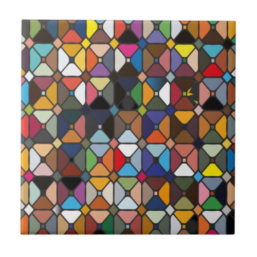 Multicolore geometric patterns with octagon shapes ceramic tile