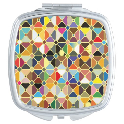 Multicolore geometric patterns with octagon shapes compact mirror