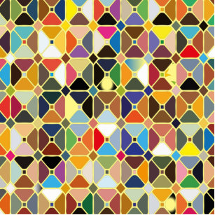 Multicolore geometric patterns with octagon shapes cutout