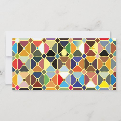 Multicolore geometric patterns with octagon shapes holiday card