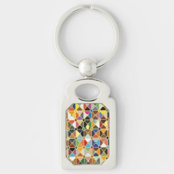Multicolore Geometric Patterns With Octagon Shapes Keychain by ANILPRINT at Zazzle