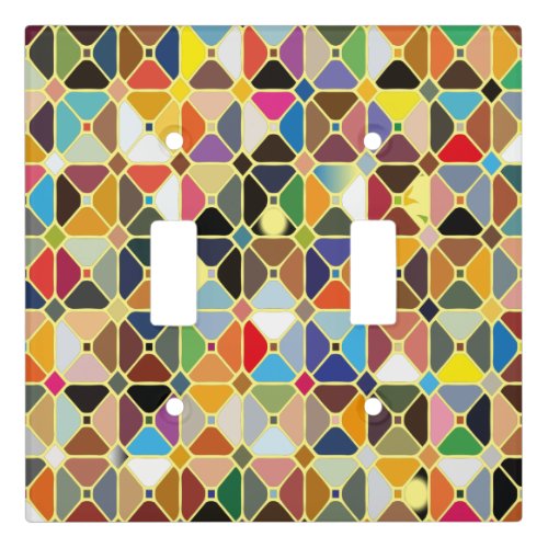 Multicolore geometric patterns with octagon shapes light switch cover