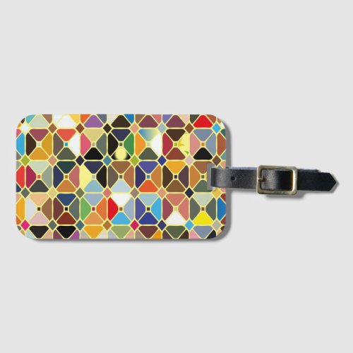 Multicolore geometric patterns with octagon shapes luggage tag