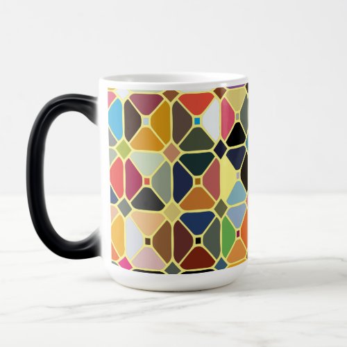 Multicolore geometric patterns with octagon shapes magic mug