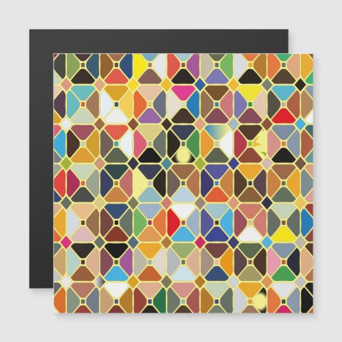 Multicolore geometric patterns with octagon shapes magnetic invitation