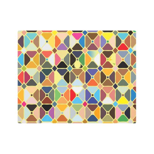 Multicolore geometric patterns with octagon shapes metal print