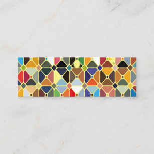 Multicolore geometric patterns with octagon shapes mini business card