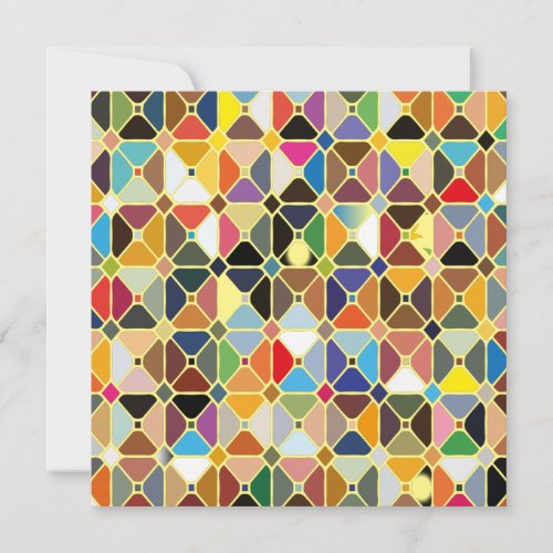 Multicolore geometric patterns with octagon shapes note card