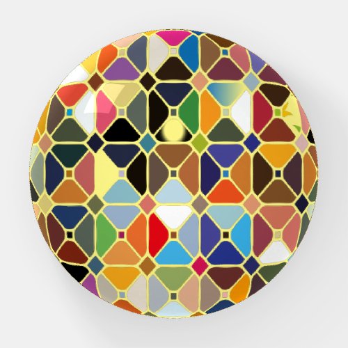 Multicolore geometric patterns with octagon shapes paperweight