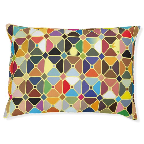 Multicolore geometric patterns with octagon shapes pet bed