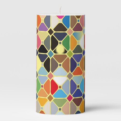Multicolore geometric patterns with octagon shapes pillar candle