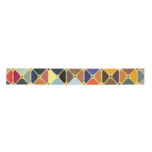 Multicolore geometric patterns with octagon shapes satin ribbon