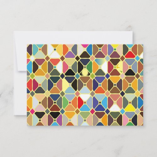 Multicolore geometric patterns with octagon shapes save the date